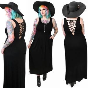 Foxblood Sidney Lace Up Maxi Dress Size 2X